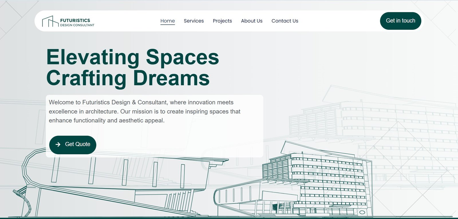 Futuristics Design - Consultant website home page picture