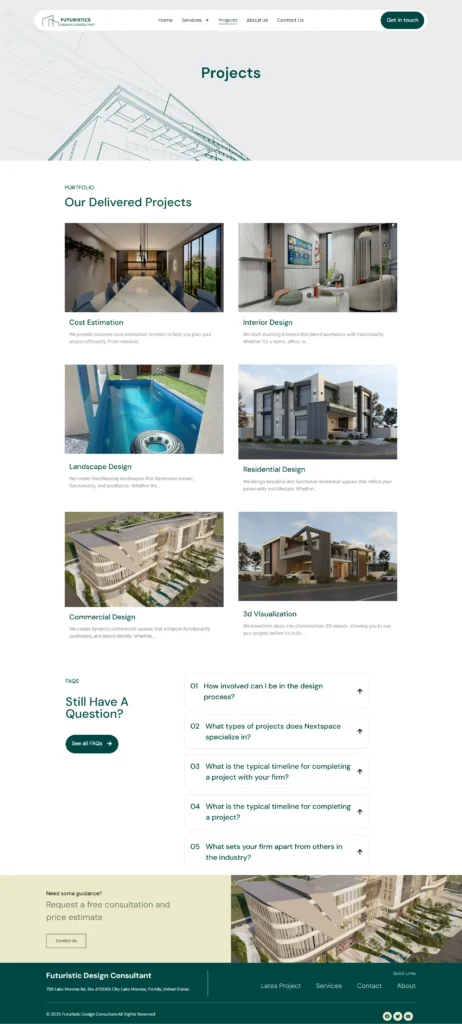 Futuristics Design - Consultant website project page picture
